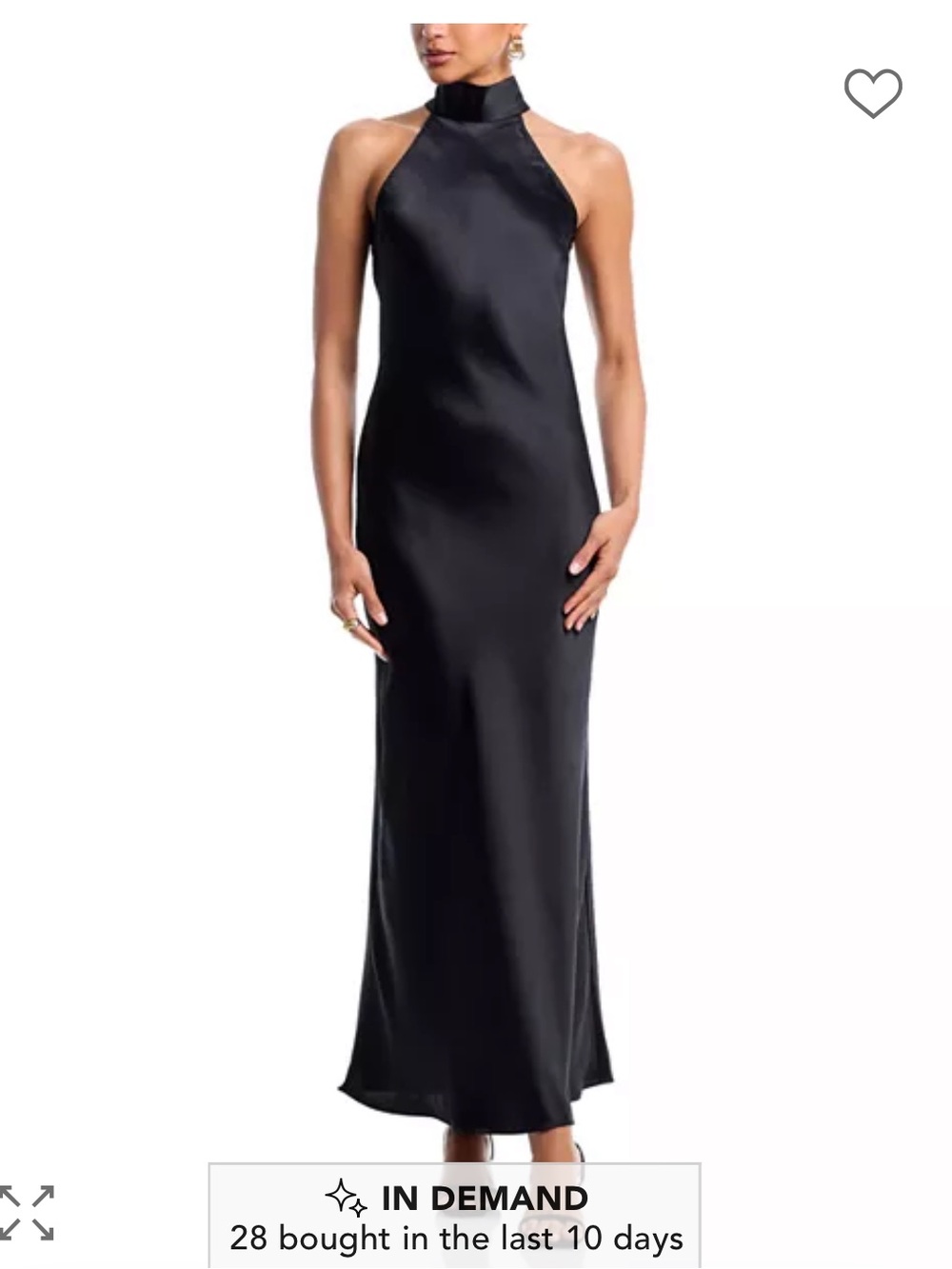 Steve Madden Black Halter Maxi Satin Gown